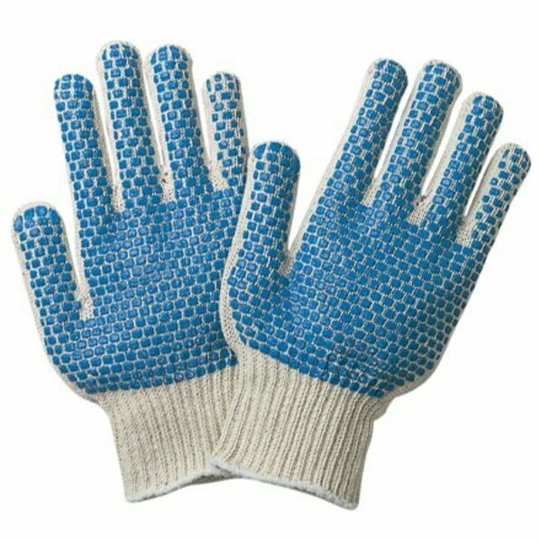 Bsc Preferred PVC Blue Dot Knit Gloves - Small, 12PK S-6778BLU-S